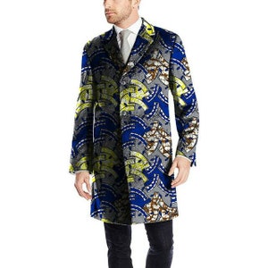 African Men's Clothing,Winter Collection, African Print Winter Jacket, Made to order, Men's Clothing,African Style, Long Jacket,Winter Coat