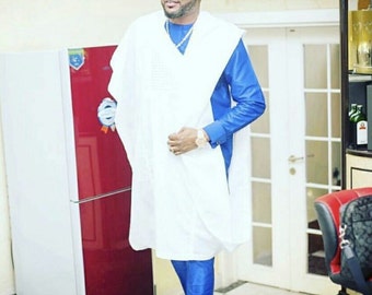 Smart traditionelle afrikanische Agbada, 3-teiliges Set, afrikanische Herrenbekleidung auf Bestellung, afrikanische Mode. Afrikanisches Agbada Set, Hochzeitskleidung
