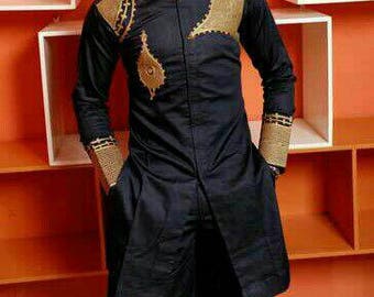 African men clothing, Dashiki suit, Senator wear, Kaftan suit