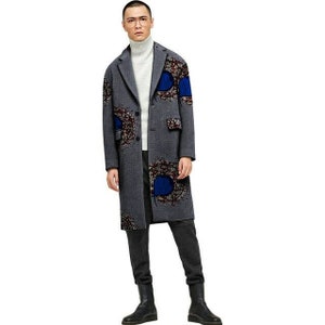 Men&#39;s African Print Long Coat, Winter Clothing,Made to Order, Winter Collection, African Long Jacket, African Style,African Print Jacket