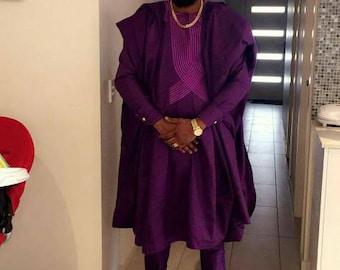Atemberaubende traditionelle afrikanische Agbada, dreiteilige Agbada, maßgeschneiderte afrikanische Kleidung für Männer, afrikanische traditionelle Kleidung, afrikanischer Stil