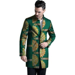 African Men's Clothing,Winter Collection, African Print Winter Jacket, Made to order, Men's Clothing,African Style, Long Jacket,Winter Coat