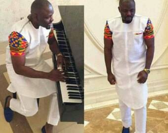 Modern,Cool Dashiki Men's 2 Piece Suit,Shirt & Pants,African Men's Clothing,Made To Order Men's Clothing,African Fashion,Dashiki Men's Style