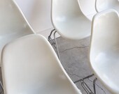 4 Vintage 1960s Eames for Herman Miller DSS White Fiberglass Shell Dinning Chairs Stackable