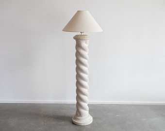 SOLD | Vintage Michael Taylor Plaster Spiral Floor Lamp circa 1980s Postmodern