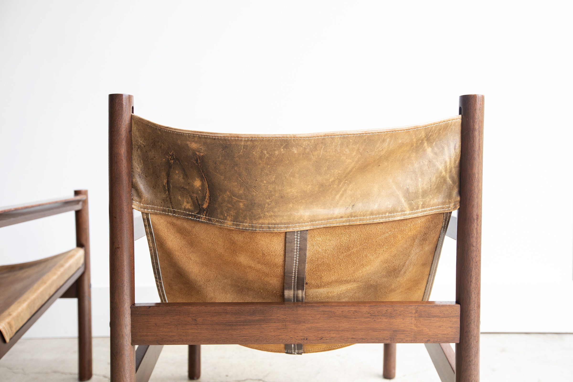 Faux leather cheap sling chair