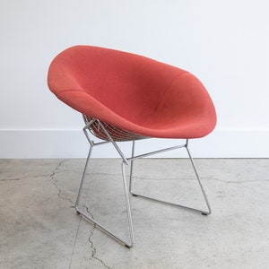 Vintage 1970's Knoll Bertoia Diamond Lounge Chair in Original Muted Orange Upholstery image 1