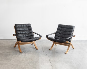 Rare Vintage Safari Flex Lounge chairs by Ingmar Relling for Westnofa circa 1960