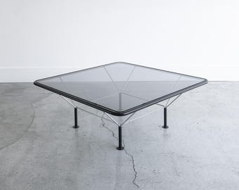 Vintage Niels Bendtsen Glass Coffee Table Postmodern Design | 1970