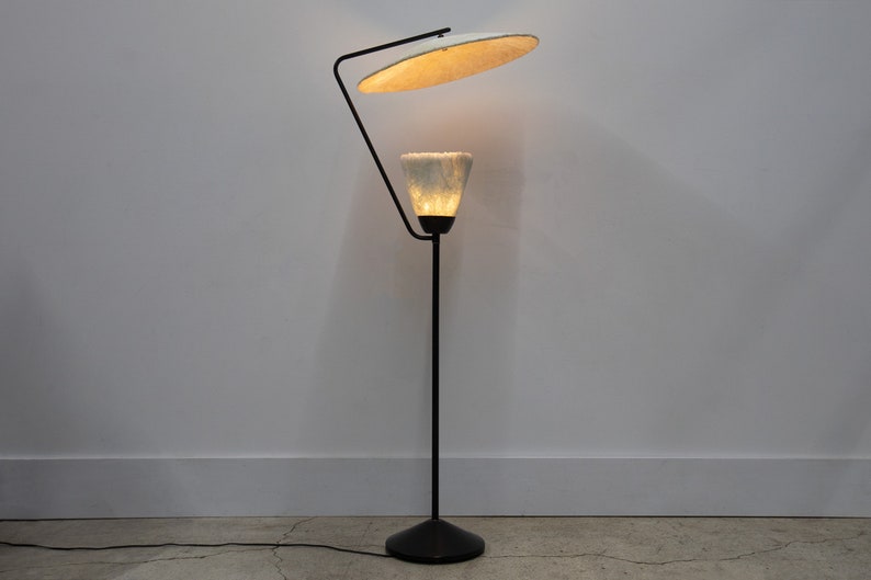 SOLD Vintage Postmodern Metal Floor Lamp with Fiberglass Reflector Circa 1960s Ultra-Rare image 2