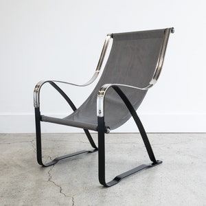 Vintage Salvatore Bevelacqua Machine Age, McKay Craft Cantilevered Sling Lounge Chairs circa 1930s image 4