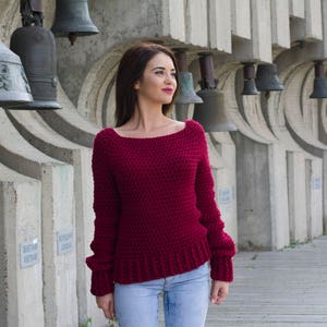 Not The Ugly Christmas Sweater Pattern PDF Womens Winter Chunky Crochet Pullover Jumper DIY