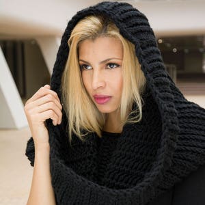 The Maura Snood Easy DIY Winter Chunky Crochet Ladies Oversized Hooded Cowl Pattern PDF