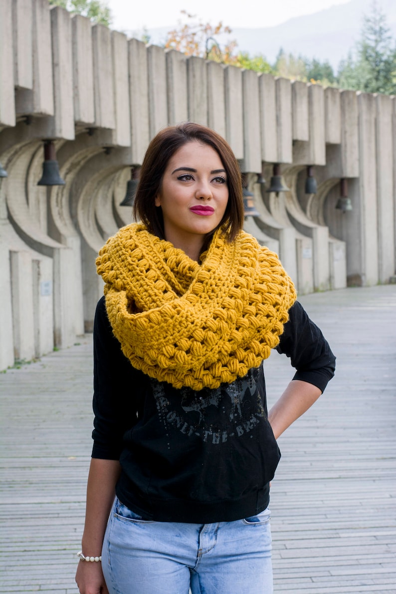 The Zizia Scarf Pattern PDF Chunky Winter Crochet Wrap Hooded Infinity Cowl Design DIY image 2