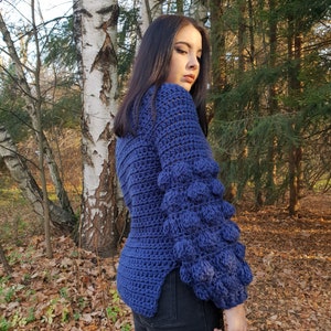 The Funky Chunky Sweater Crochet Pattern PDF Raglan Jumper Bobble Sleeve Pullover Design DIY image 6