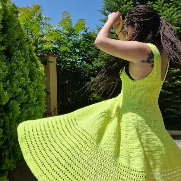 The Limelight Dress Crochet Pattern PDF Long Summer Gown Design Beachwear DIY Wedding Dress Tutorial