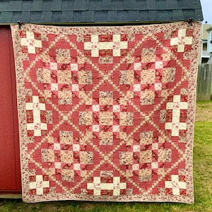 Patches of Friendship Quilt Pattern PDF - HST - Half Square Triangle - 9 Patch