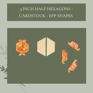 3&quot; Card Stock EPP Half Hexagons: English Paper Piecing Templates