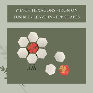 1 inch English Paper Piecing Hexagons  - Iron On Fusible Leave In Paper Alternative