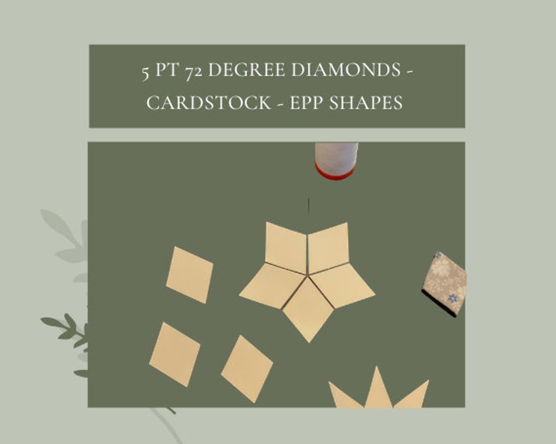 English Paper Piecing Diamonds 72 Degree 5 Point CARDSTOCK Etsy