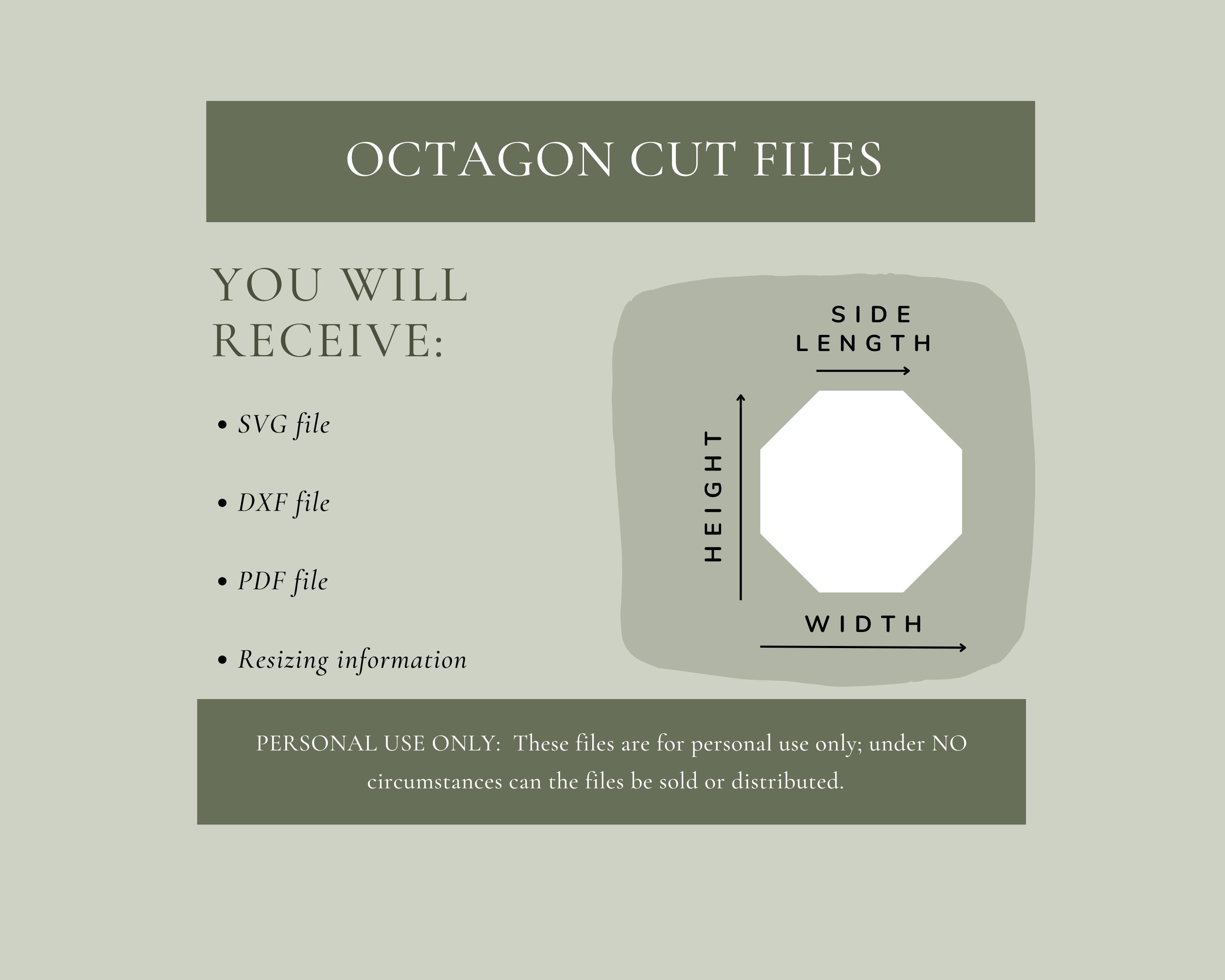 Octagon Cut File: SVG, DXF for Cricut or Silhouette (digital Download ...