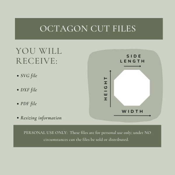Octagon SVG DXF Cut Files l Cricut l Silhouette l English Paper Piecing l EPP