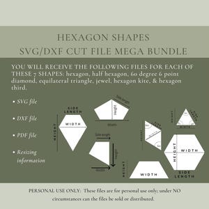 Hexagon Shapes SVG DXF Cut File Mega Bundle (Digital Download)