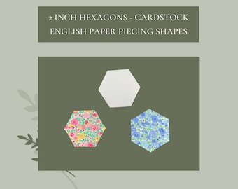 2" Card Stock EPP Hexagons: English Paper Piecing Templates
