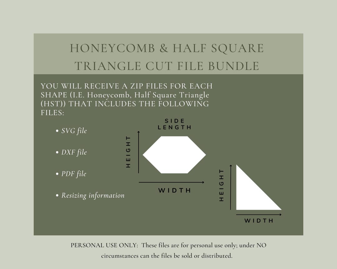 Honeycomb & Half Square Triangle SVG DXF Cut Files: Cricut or ...