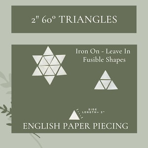 2&quot; Iron On EPP Equilateral Triangles: English Paper Piecing, 75 Pieces