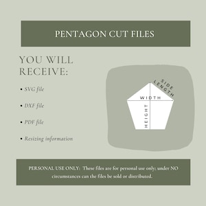Pentagon Cut File: SVG DXF for Cricut or Silhouette (Digital Download)