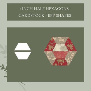 1 inch English Paper Piecing Half Hexagons CARDSTOCK
