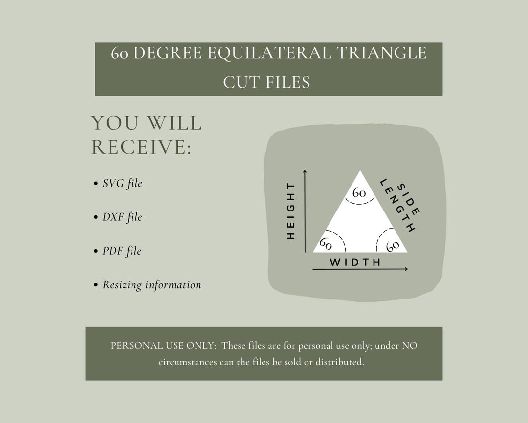 Equilateral Triangle SVG DXF Cut Files: for Cricut, Silhouette (digital ...