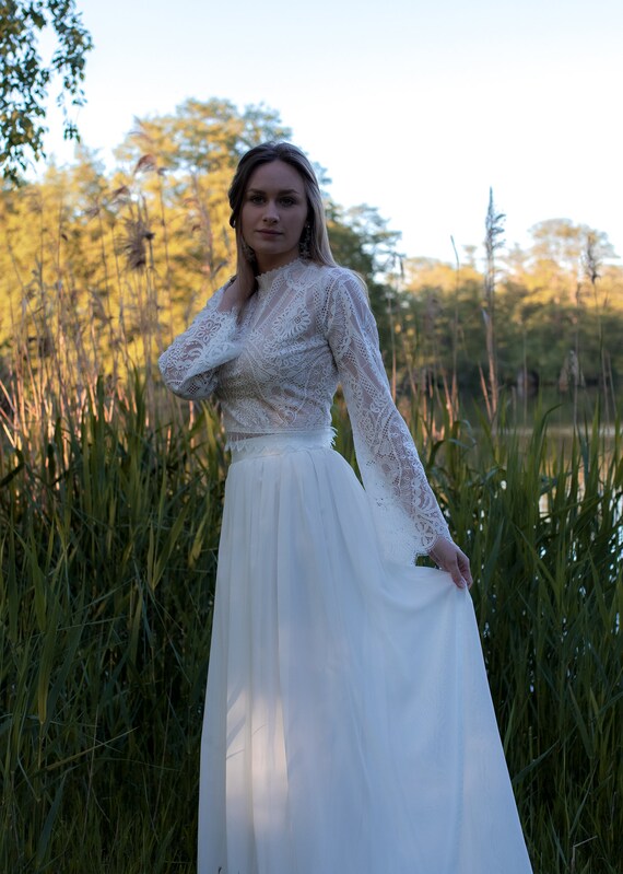E S M È Boho Bridal Top, Top, Top Made of Lace, Croptop, Lace Top