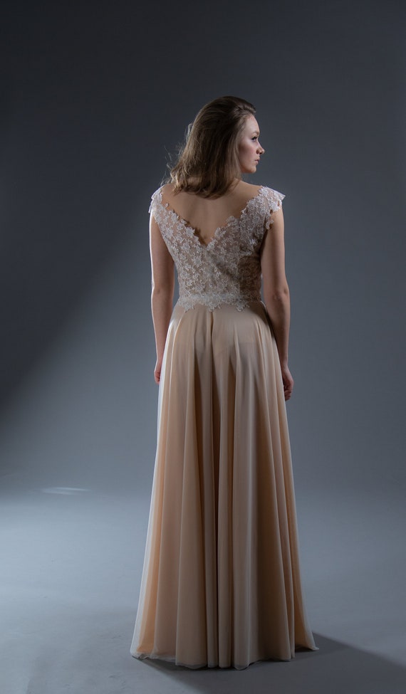 C H A R L I Z E Wedding dress, bridal wedding, embroidered, tulle skirt, lace, boho, vintage, registry office, nude, evening dress, C H A R L I Z E Wedding dress, bridal wedding, embroidered, tulle skirt, lace, boho, vintage, registry office, nude, evening dress,