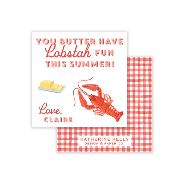 Lobstah End of Year Card | Personalized | School | Grandmillennial | Class | Kids | Physical | Adorable