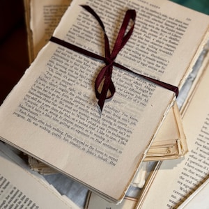 100 páginas de livro, mídia mista / páginas de romance vintage / páginas de livro vintage, papel efêmero para colagem, arte alterada, casamento