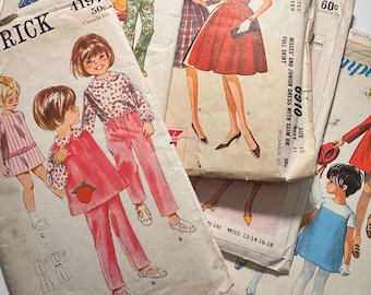 Lot of vintage patterns for mixed media, junk journaling, collage and more / Tissue decoupage / pattern bundle / sewing pattern bundle