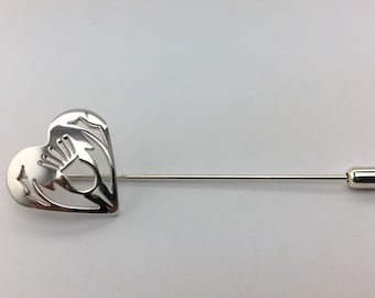 Handmade Sterling Silver Scottish thistle pin brooch