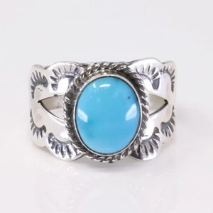 Native America Navajo Handmade Sterling Silver Turquoise Ring By Jan Mariano