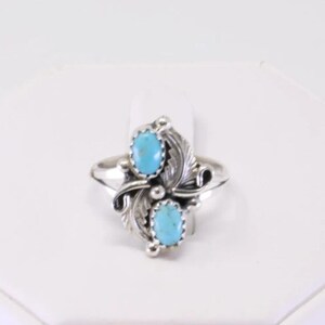 Native America Navajo Handmade Sterling Silver Turquoise Ring By Harris Largo