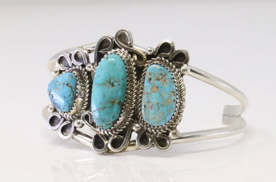 Vintage sterling 2024 silver turquoise bracelet