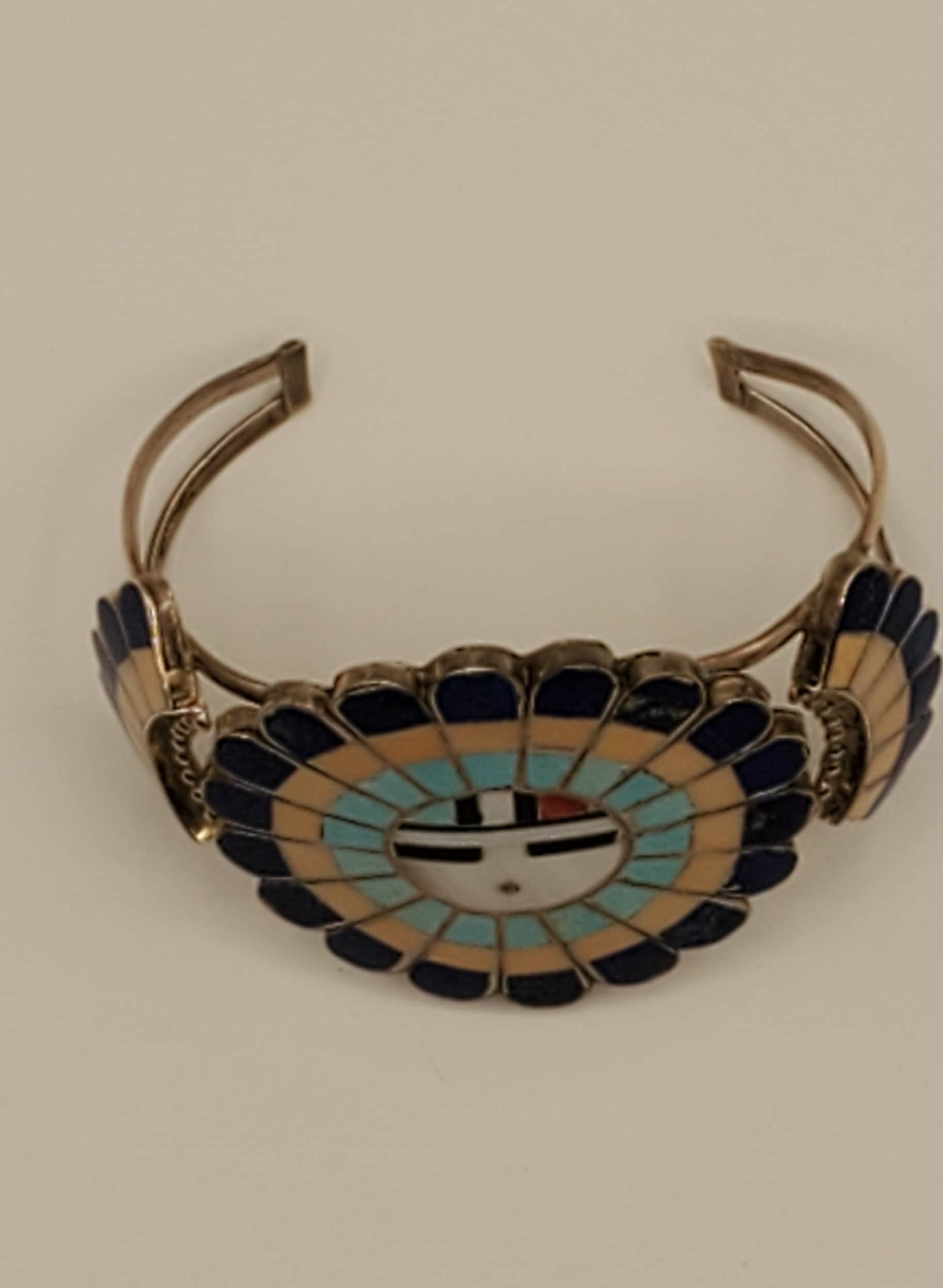 Zuni Sunface Multi-stone Inlay Bracelet by JD Massie - Etsy