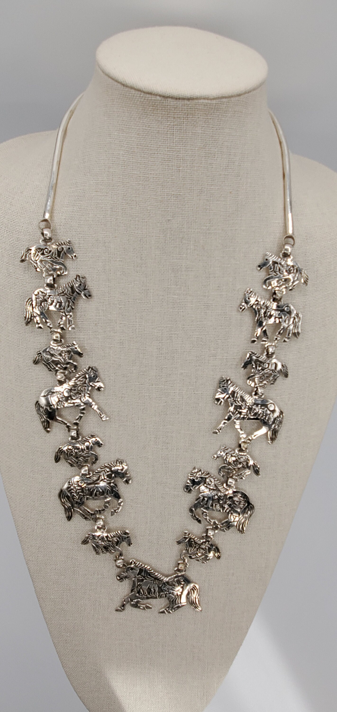 Native American Sterling Silver Horse Necklace by Lloyd Becenti