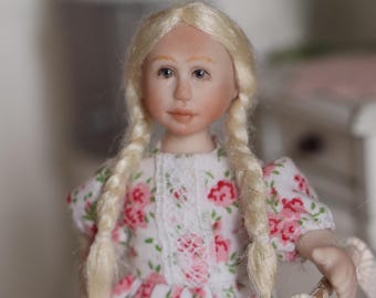 Miniature Doll DIY Kit (1:12 scale) for dollhouse - Little girl Nelli