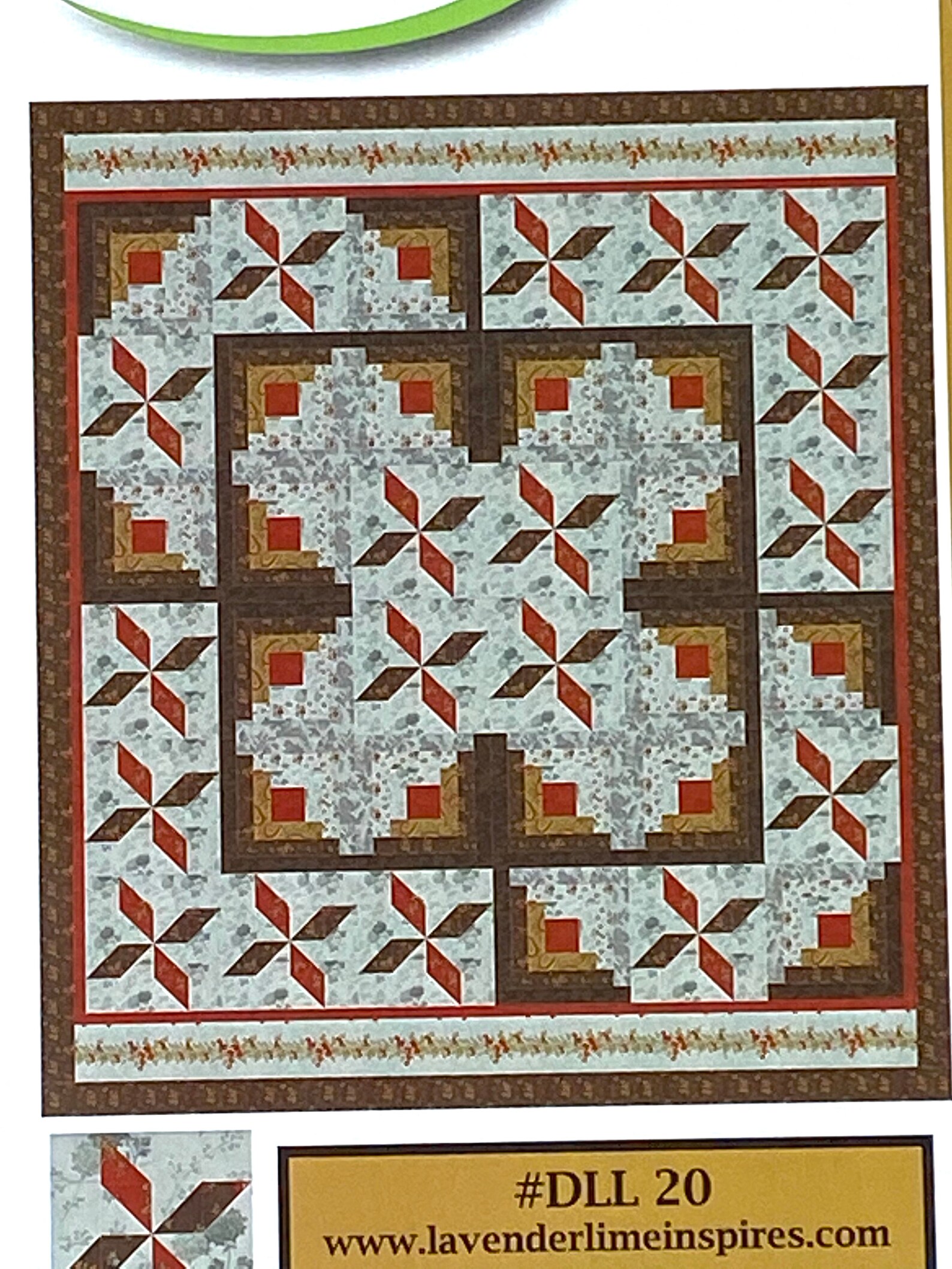 Lavender Lime Quilt Pattern Log Cabins & Pinwheels DLL20 Etsy