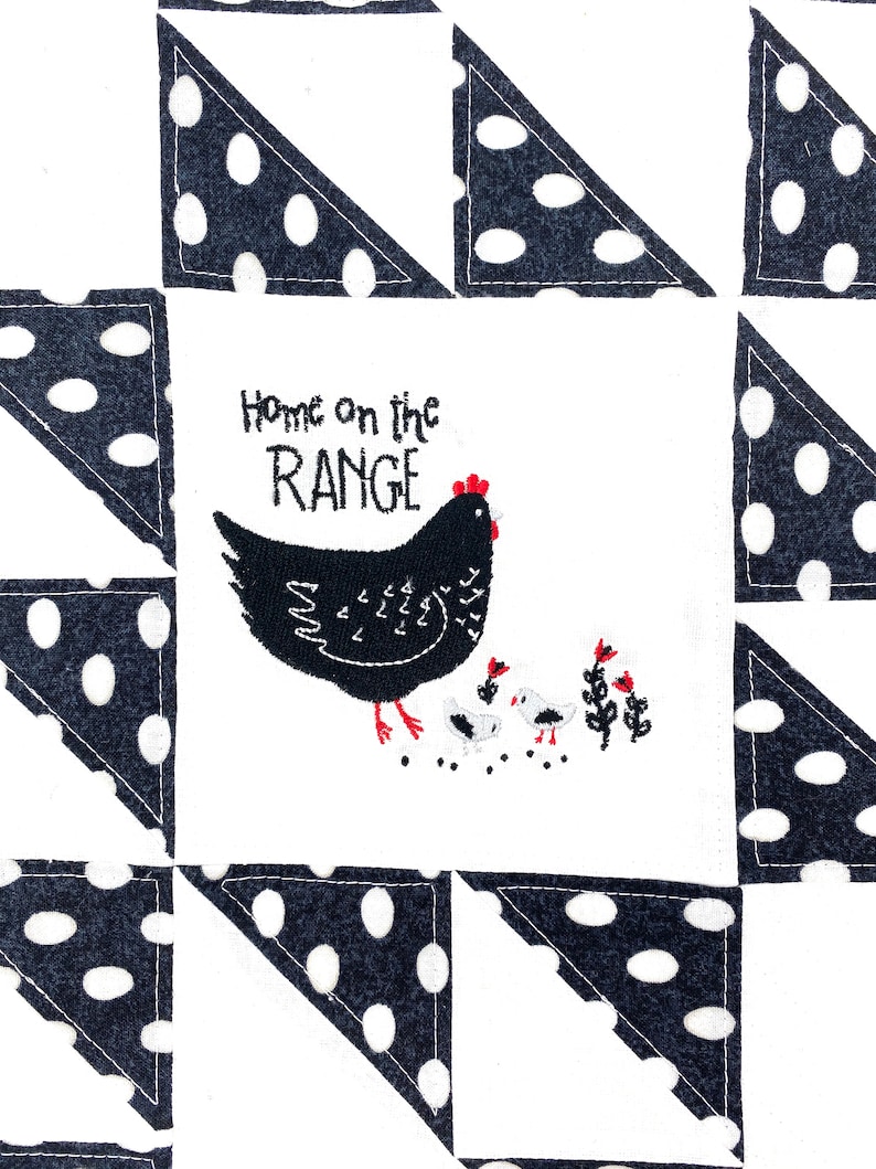 Quilted Table Runner Chicken Hen Wall Hanging