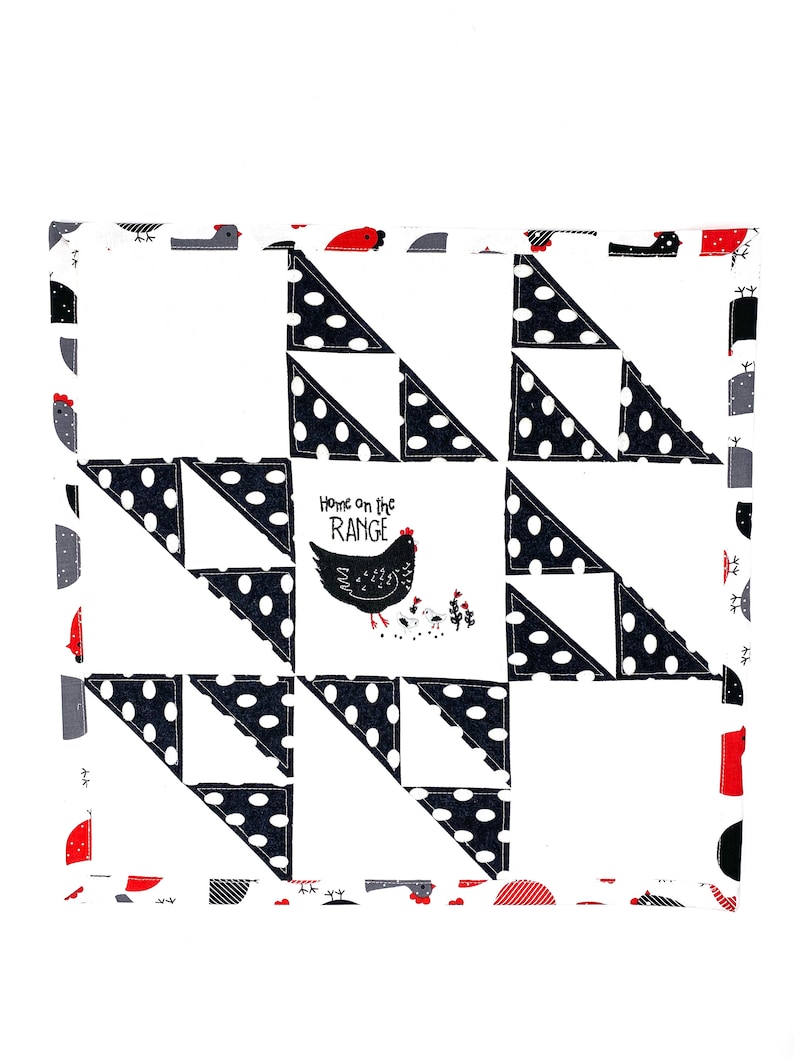 Quilted Table Runner Chicken Hen Wall Hanging