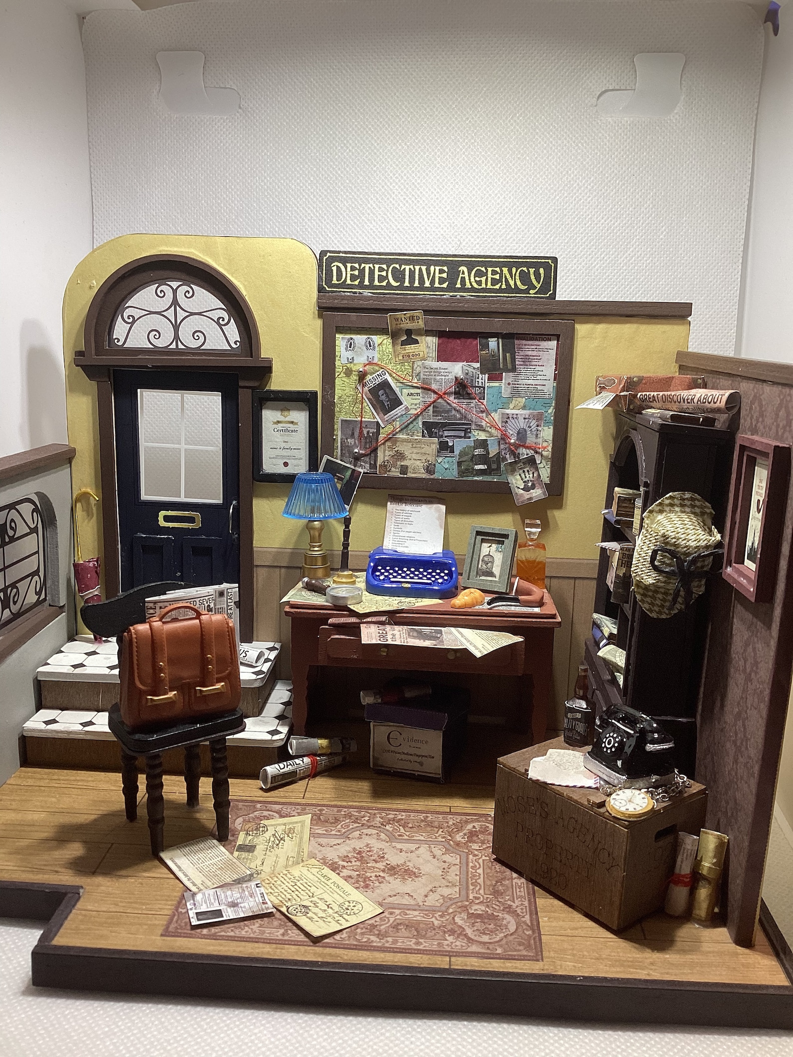 Miniature Detective Agency Completed Dollhouse Room Etsy