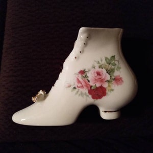 Vintage Baum Bros Porcelain Shoe Boot, Floral Design Collectible